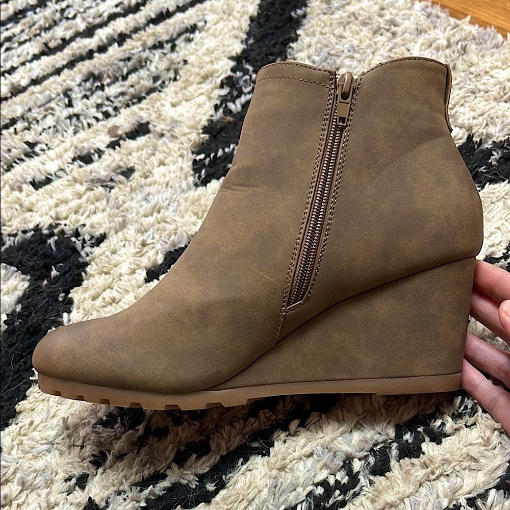Women's Brown Wedge Ankle Boots